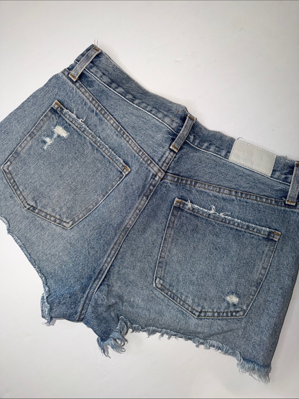 pistola Light Blue Distressed Frayed Hem Denim Shorts Women’s size 29 - Picture 6 of 9